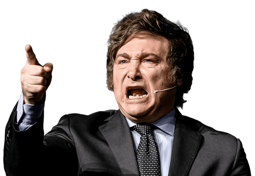 Milei hablando en conferencia